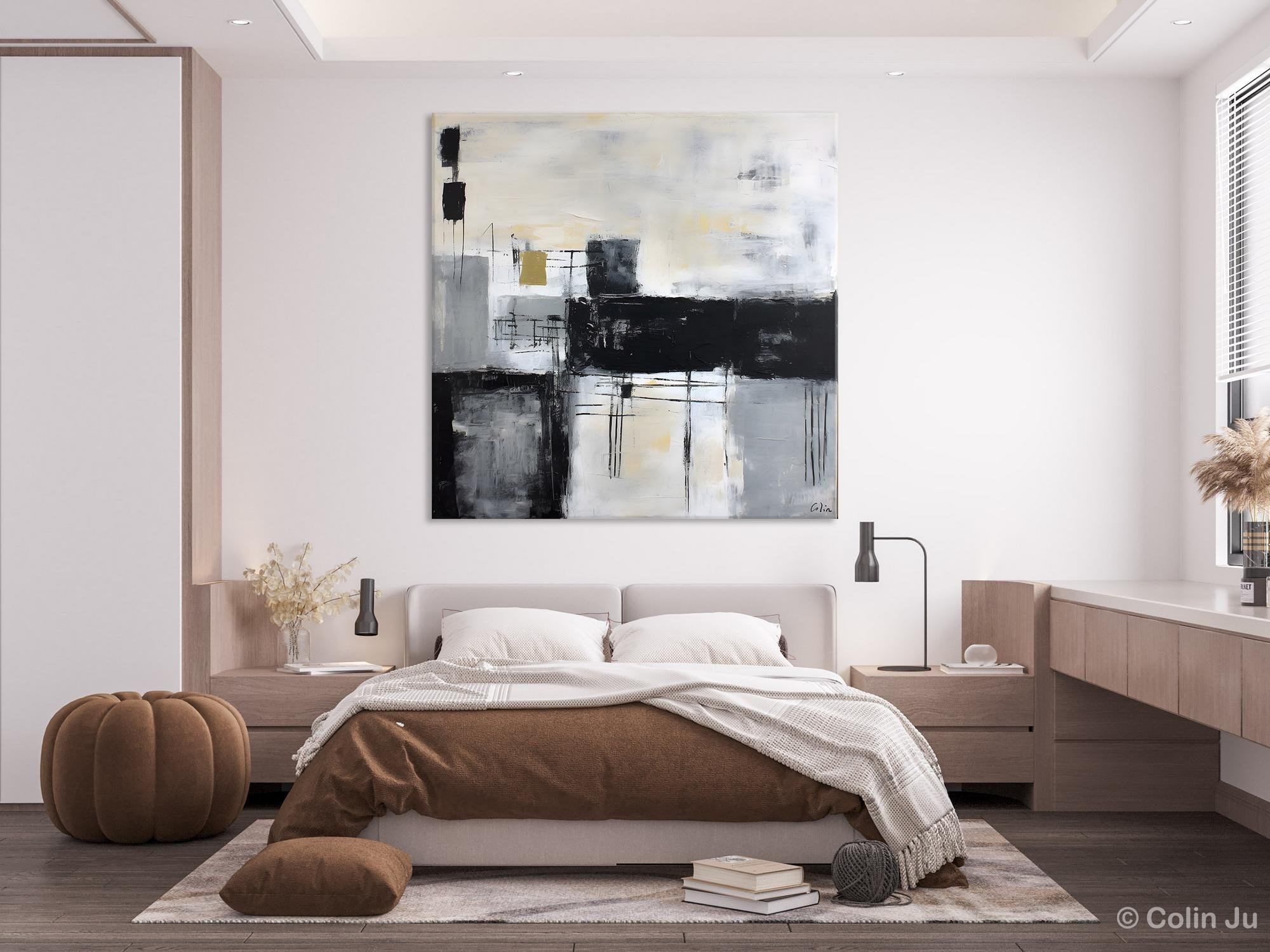 Contemporary Canvas Art for Bedroom, Modern Acrylic Artwork, Original Modern Paintings, Heavy Texture Canvas Art, Large Abstract Paintings-Art Painting Canvas
