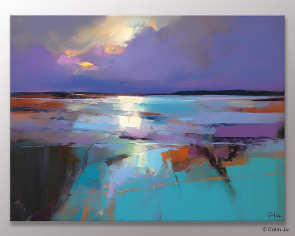 Abstract Landscape Painting on Canvas, Large Paintings for Bedroom, Oversized Contemporary Wall Art Paintings, Extra Large Original Artwork-Art Painting Canvas