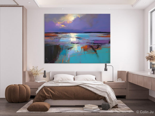 Abstract Landscape Painting on Canvas, Large Paintings for Bedroom, Oversized Contemporary Wall Art Paintings, Extra Large Original Artwork-Art Painting Canvas