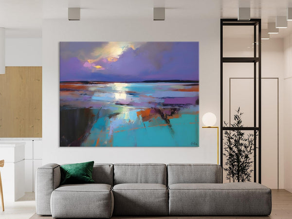 Abstract Landscape Painting on Canvas, Large Paintings for Bedroom, Oversized Contemporary Wall Art Paintings, Extra Large Original Artwork-Art Painting Canvas