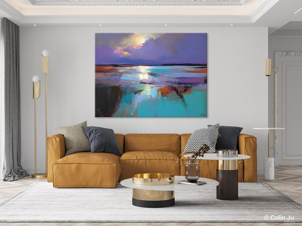 Abstract Landscape Painting on Canvas, Large Paintings for Bedroom, Oversized Contemporary Wall Art Paintings, Extra Large Original Artwork-Art Painting Canvas