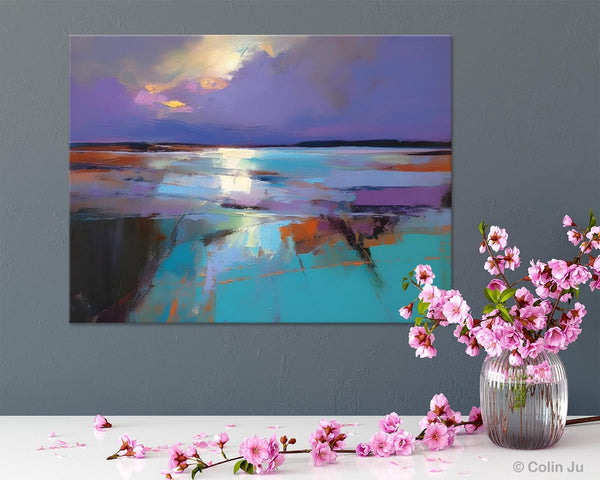 Abstract Landscape Painting on Canvas, Large Paintings for Bedroom, Oversized Contemporary Wall Art Paintings, Extra Large Original Artwork-Art Painting Canvas