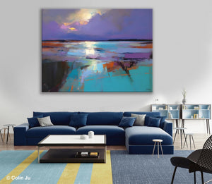 Abstract Landscape Painting on Canvas, Large Paintings for Bedroom, Oversized Contemporary Wall Art Paintings, Extra Large Original Artwork-Art Painting Canvas