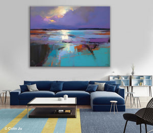 Abstract Landscape Painting on Canvas, Large Paintings for Bedroom, Oversized Contemporary Wall Art Paintings, Extra Large Original Artwork-Art Painting Canvas