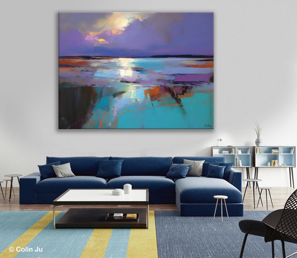Abstract Landscape Painting on Canvas, Large Paintings for Bedroom, Oversized Contemporary Wall Art Paintings, Extra Large Original Artwork-Art Painting Canvas