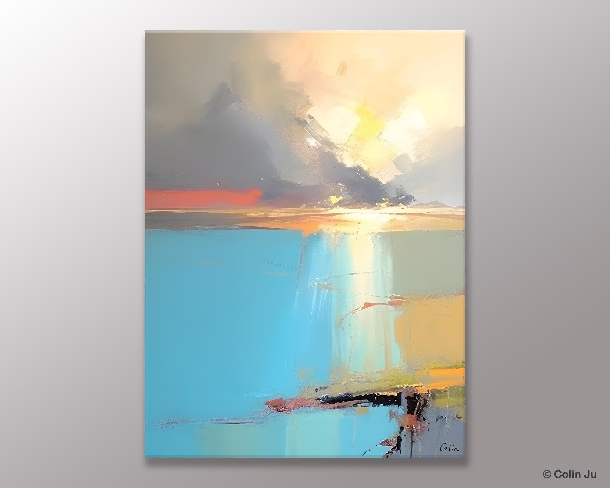 Contemporary Acrylic Painting on Canvas, Large Original Artwork, Large Landscape Paintings for Living Room, Modern Canvas Art Paintings-Art Painting Canvas