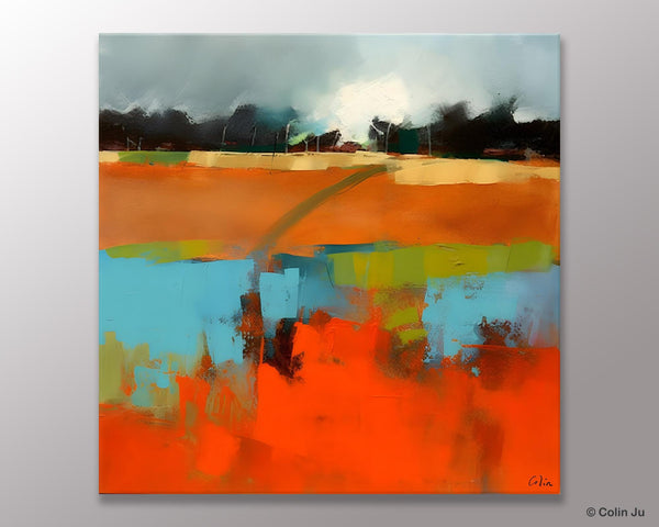 Original Abstract Wall Art, Landscape Acrylic Art, Landscape Canvas Art, Hand Painted Canvas Art, Large Abstract Painting for Living Room-Art Painting Canvas