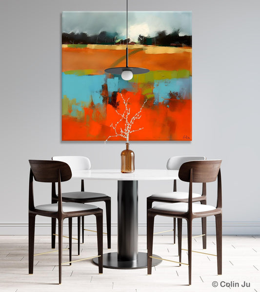 Original Abstract Wall Art, Landscape Acrylic Art, Landscape Canvas Art, Hand Painted Canvas Art, Large Abstract Painting for Living Room-Art Painting Canvas
