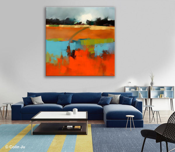 Original Abstract Wall Art, Landscape Acrylic Art, Landscape Canvas Art, Hand Painted Canvas Art, Large Abstract Painting for Living Room-Art Painting Canvas