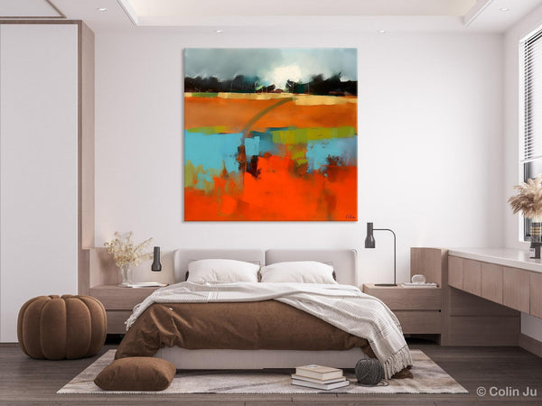Original Abstract Wall Art, Landscape Acrylic Art, Landscape Canvas Art, Hand Painted Canvas Art, Large Abstract Painting for Living Room-Art Painting Canvas