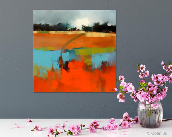 Original Abstract Wall Art, Landscape Acrylic Art, Landscape Canvas Art, Hand Painted Canvas Art, Large Abstract Painting for Living Room-Art Painting Canvas