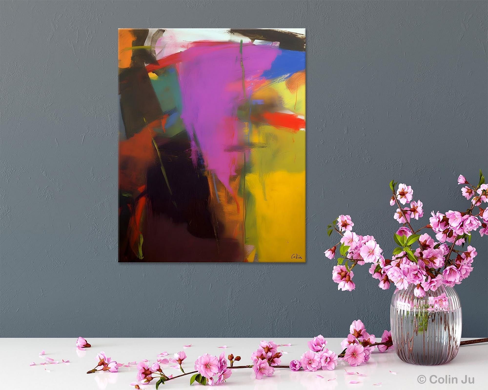 Large Original Abstract Wall Art, Contemporary Acrylic Paintings, Extra Large Abstract Painting for Dining Room, Abstract Painting on Canvas-Art Painting Canvas