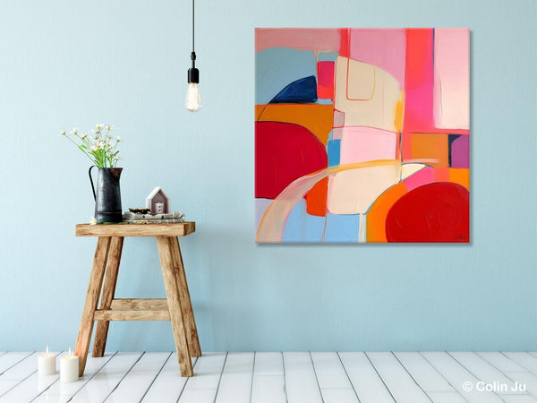 Modern Acrylic Artwork, Simple Canvas Paintings, Large Abstract Painting for Dining Room, Contemporary Canvas Art, Original Modern Wall Art-Art Painting Canvas