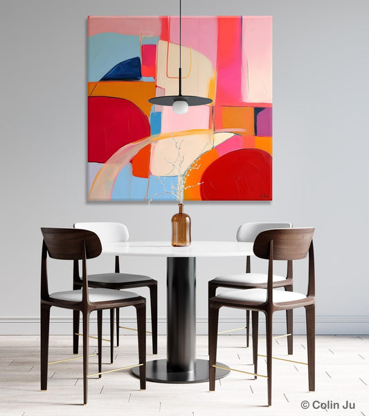 Modern Acrylic Artwork, Simple Canvas Paintings, Large Abstract Painting for Dining Room, Contemporary Canvas Art, Original Modern Wall Art-Art Painting Canvas