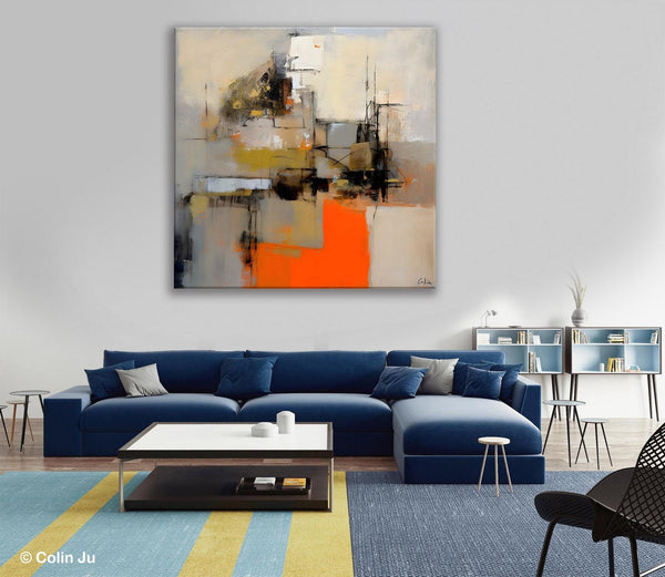 Large Abstract Art for Bedroom, Original Abstract Wall Art, Simple Modern Acrylic Artwork, Modern Canvas Paintings, Contemporary Canvas Art-Art Painting Canvas