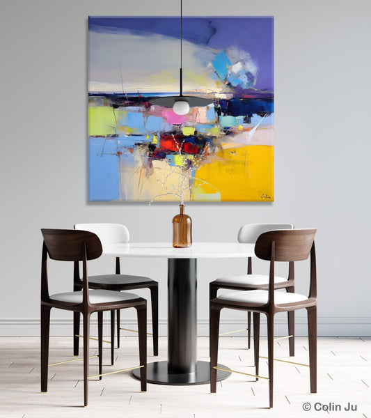 Modern Canvas Art Paintings, Palette Knife Abstract Painting, Original Modern Acrylic Artwork, Large Abstract Paintings for Dining Room-Art Painting Canvas