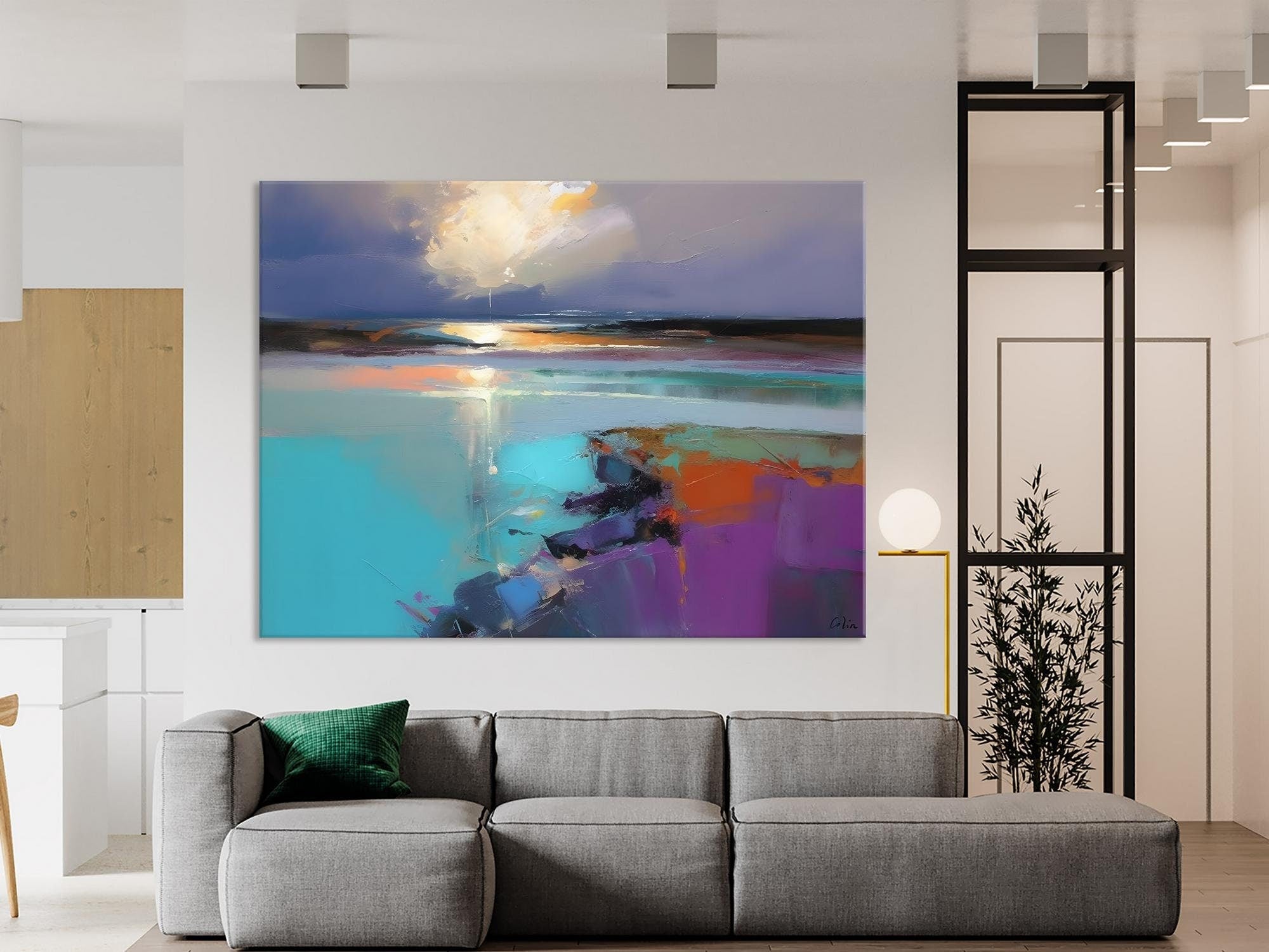 Original Landscape Paintings, Landscape Canvas Paintings for Living Room, Extra Large Modern Wall Art Paintings, Acrylic Painting on Canvas-Art Painting Canvas