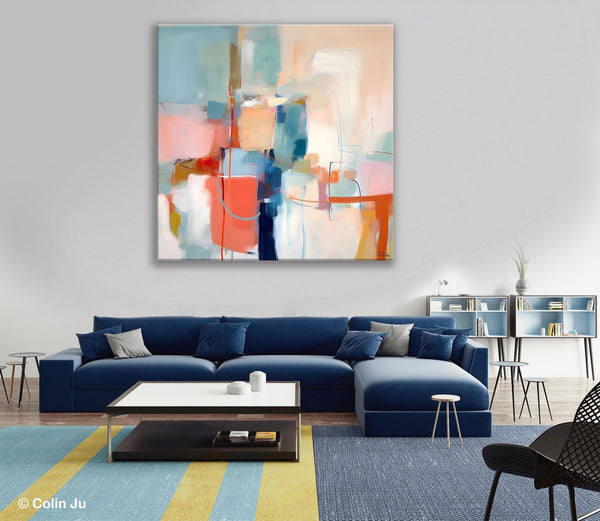 Canvas Paintings, Large Abstract Art for Bedroom, Simple Modern Acrylic Artwork, Modern Original Abstract Wall Art, Contemporary Canvas Art-Art Painting Canvas