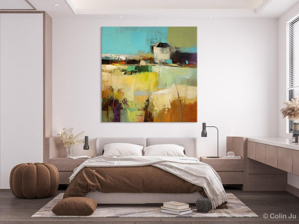 Landscape Canvas Paintings, Landscape Acrylic Art, Original Abstract Art, Hand Painted Canvas Art, Large Landscape Paintings for Living Room-Art Painting Canvas