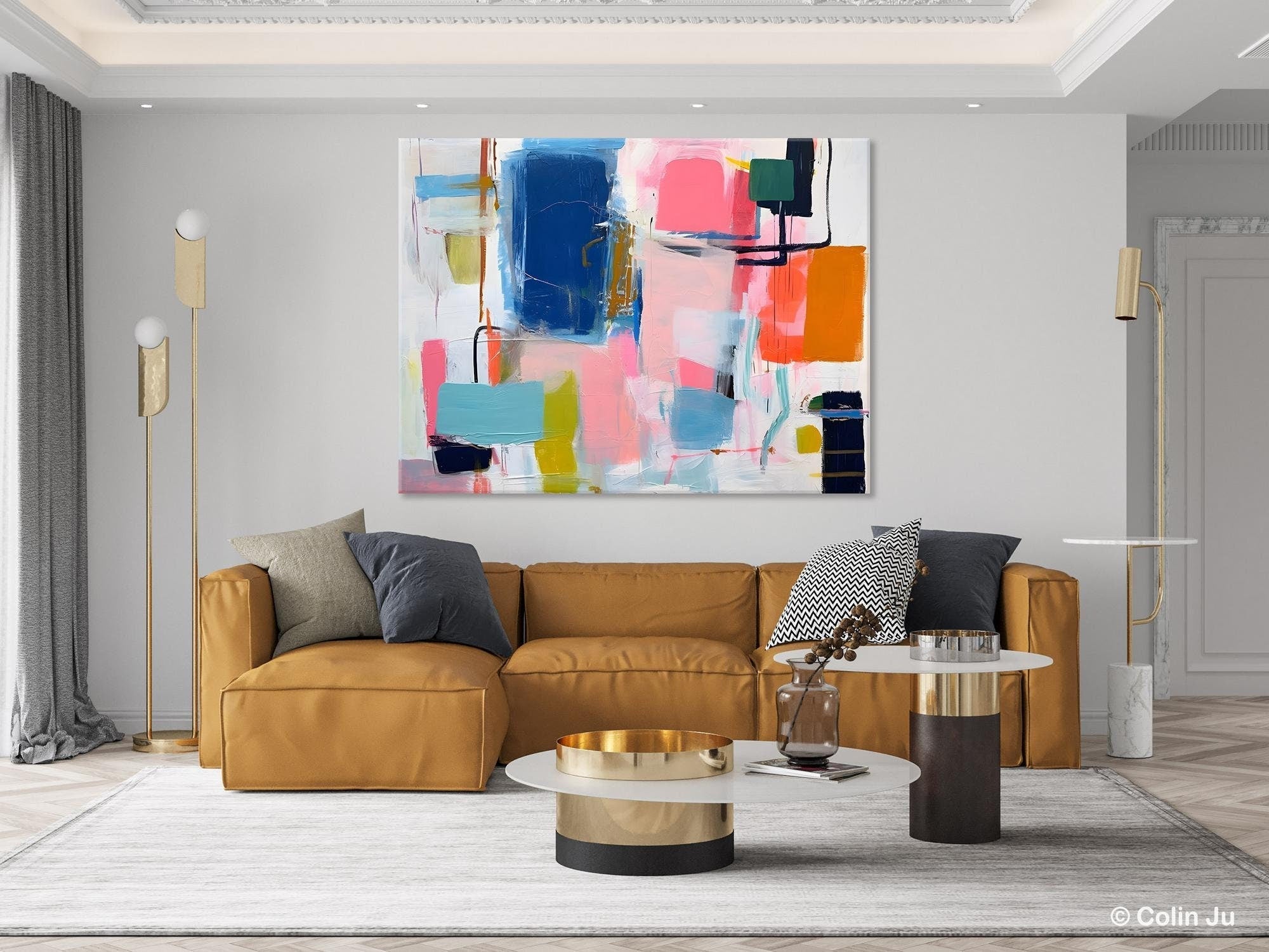 Large Wall Art Painting for Bedroom, Original Canvas Art, Oversized Modern Abstract Wall Paintings, Contemporary Acrylic Painting on Canvas-Art Painting Canvas
