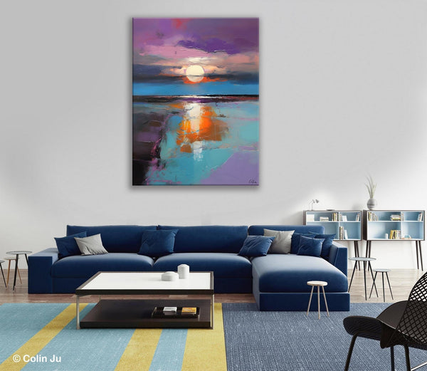 Original Landscape Painting on Canvas, Hand Painted Canvas Art, Abstract Landscape Artwork, Contemporary Wall Art Paintings, Huge Canvas Art-Art Painting Canvas