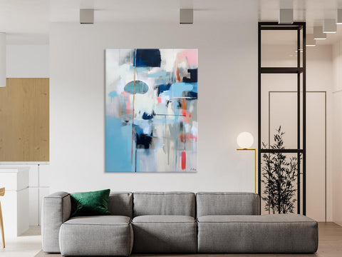Large Wall Paintings for Bedroom, Contemporary Abstract Paintings on Canvas, Oversized Abstract Wall Art Paintings, Original Abstract Art-Art Painting Canvas
