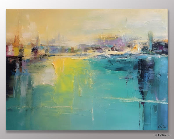 Original Canvas Artwork, Contemporary Acrylic Painting on Canvas, Large Painting for Dining Room, Simple Abstract Art, Wall Art Paintings-Art Painting Canvas