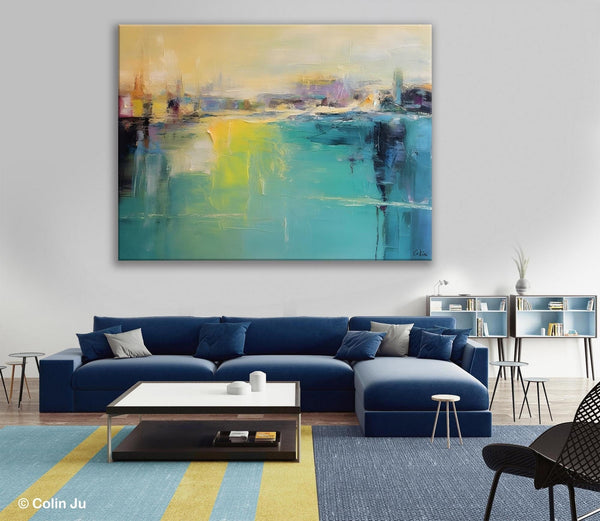 Original Canvas Artwork, Contemporary Acrylic Painting on Canvas, Large Painting for Dining Room, Simple Abstract Art, Wall Art Paintings-Art Painting Canvas