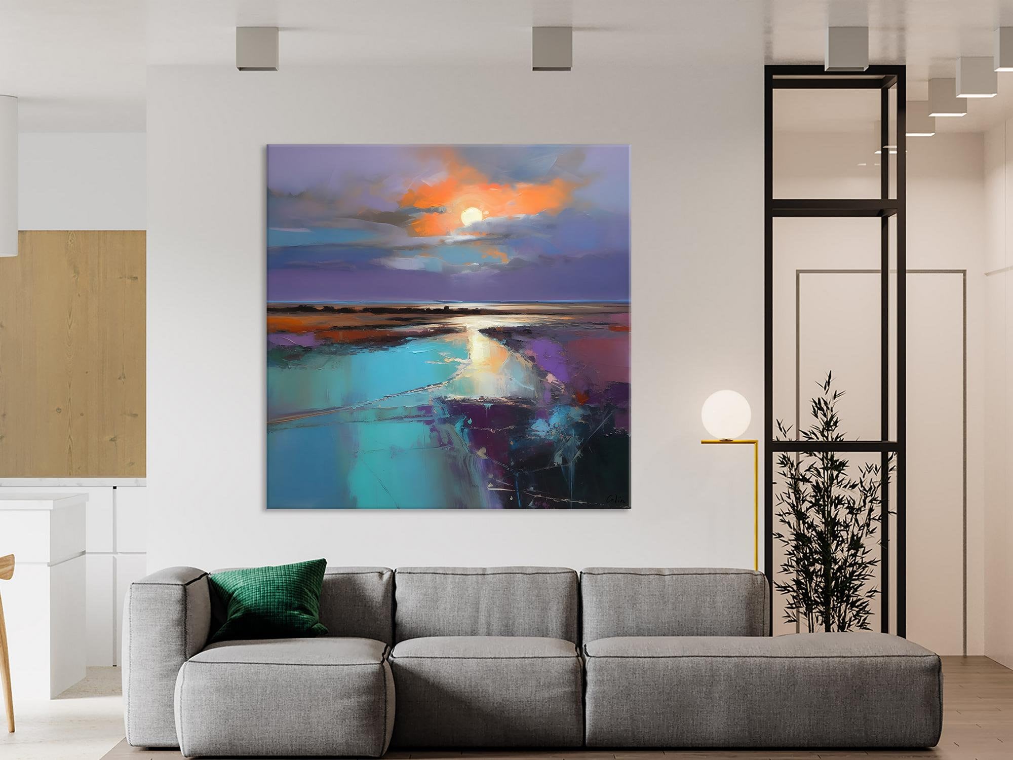 Landscape Acrylic Art, Original Abstract Art, Landscape Canvas Paintings, Hand Painted Canvas Art, Large Landscape Paintings for Living Room-Art Painting Canvas