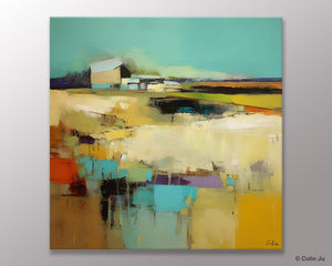 Large Landscape Canvas Paintings, Hand Painted Canvas Art, Landscape Acrylic Art, Original Abstract Art, Landscape Paintings for Living Room-Art Painting Canvas