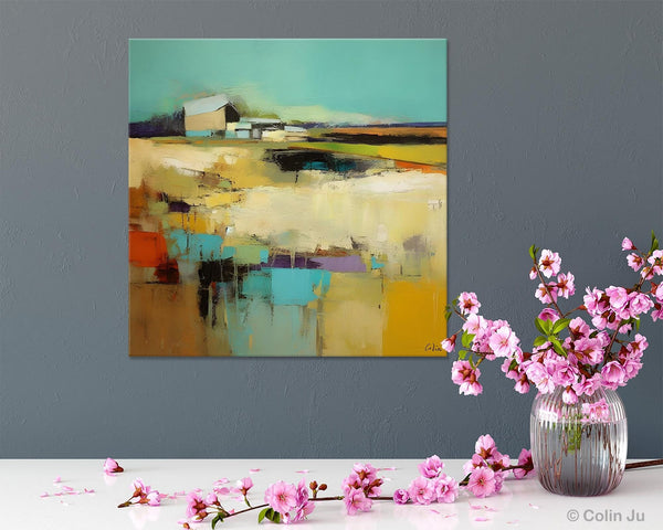 Large Landscape Canvas Paintings, Hand Painted Canvas Art, Landscape Acrylic Art, Original Abstract Art, Landscape Paintings for Living Room-Art Painting Canvas