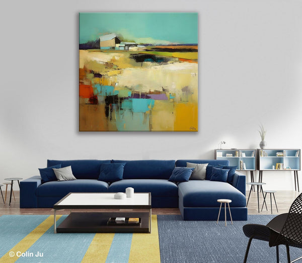 Large Landscape Canvas Paintings, Hand Painted Canvas Art, Landscape Acrylic Art, Original Abstract Art, Landscape Paintings for Living Room-Art Painting Canvas