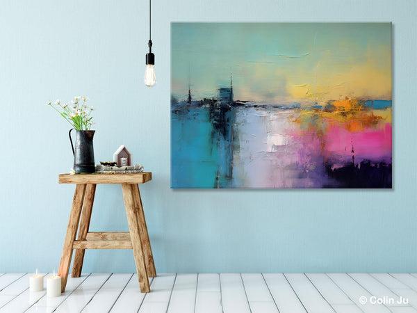 Hand Painted Original Canvas Wall Art, Abstract Landscape Paintings for Bedroom, Modern Landscape Artwork, Contemporary Acrylic Paintings-Art Painting Canvas