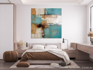 Large Wall Art for Bedroom, Geometric Modern Acrylic Art, Modern Original Abstract Art, Canvas Paintings for Sale, Contemporary Canvas Art-Art Painting Canvas