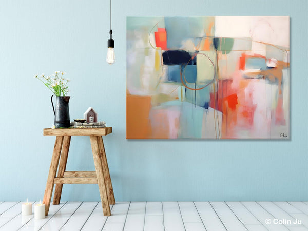 Large Modern Canvas Art, Original Abstract Art Paintings, Hand Painted Acrylic Painting on Canvas, Large Wall Art Painting for Dining Room-Art Painting Canvas