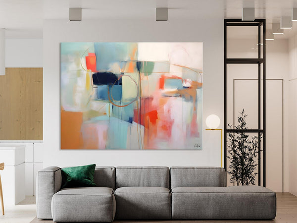 Large Modern Canvas Art, Original Abstract Art Paintings, Hand Painted Acrylic Painting on Canvas, Large Wall Art Painting for Dining Room-Art Painting Canvas