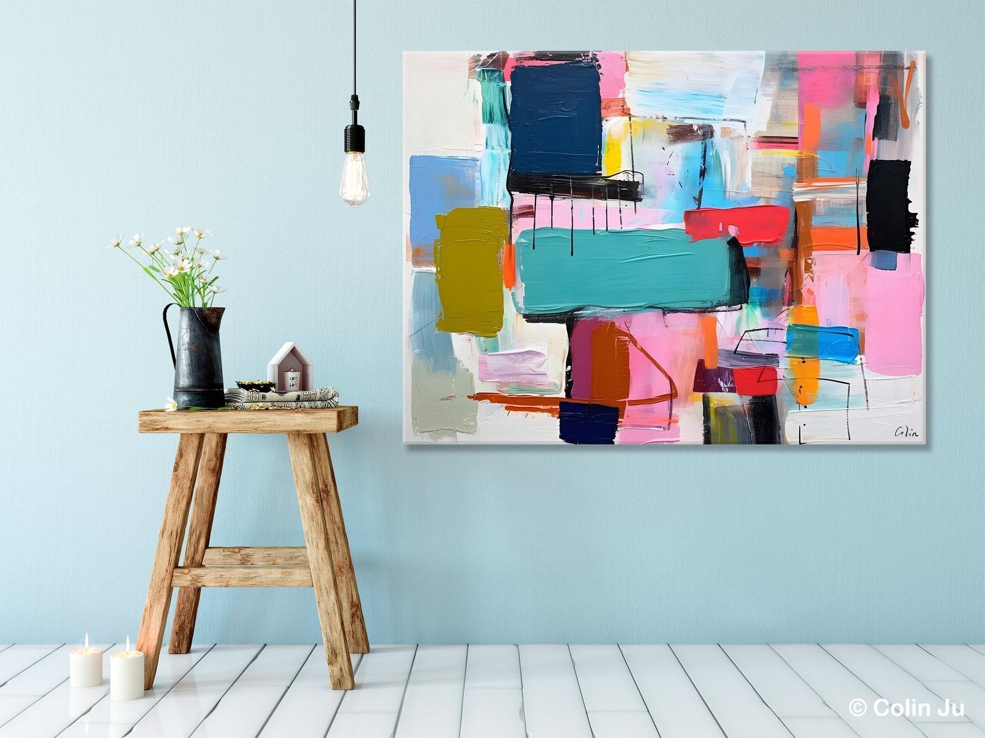 Original Abstract Art Paintings, Hand Painted Canvas Art, Acrylic Painting on Canvas, Large Canvas Art for Sale, Large Painting for Bedroom-Art Painting Canvas