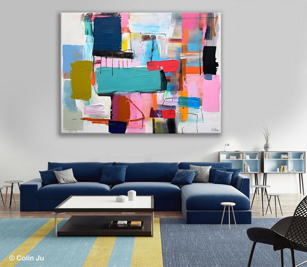 Original Abstract Art Paintings, Hand Painted Canvas Art, Acrylic Painting on Canvas, Large Canvas Art for Sale, Large Painting for Bedroom-Art Painting Canvas