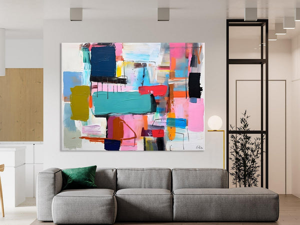 Original Abstract Art Paintings, Hand Painted Canvas Art, Acrylic Painting on Canvas, Large Canvas Art for Sale, Large Painting for Bedroom-Art Painting Canvas
