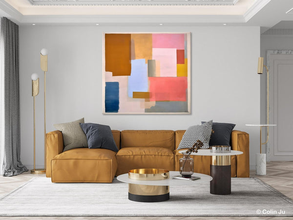 Original Abstract Art, Canvas Paintings for Sale, Large Modern Wall Art for Bedroom, Geometric Modern Acrylic Art, Contemporary Canvas Art-Art Painting Canvas