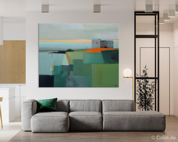 Large Original Canvas Wall Art, Contemporary Landscape Paintings, Extra Large Acrylic Painting for Dining Room, Abstract Painting on Canvas-Art Painting Canvas