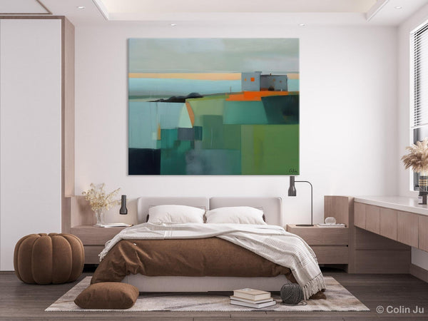 Large Original Canvas Wall Art, Contemporary Landscape Paintings, Extra Large Acrylic Painting for Dining Room, Abstract Painting on Canvas-Art Painting Canvas
