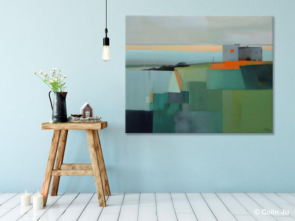 Large Original Canvas Wall Art, Contemporary Landscape Paintings, Extra Large Acrylic Painting for Dining Room, Abstract Painting on Canvas-Art Painting Canvas