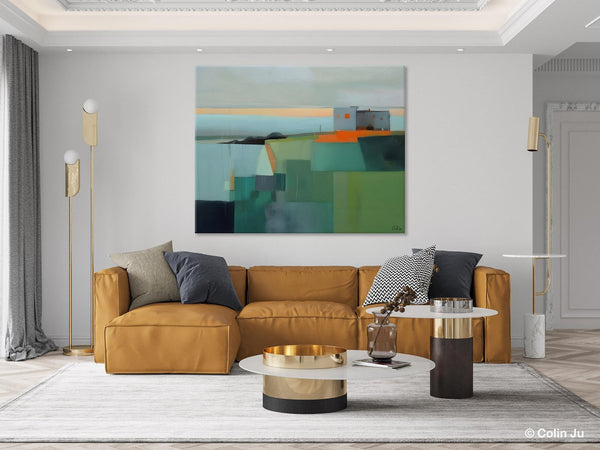 Large Original Canvas Wall Art, Contemporary Landscape Paintings, Extra Large Acrylic Painting for Dining Room, Abstract Painting on Canvas-Art Painting Canvas