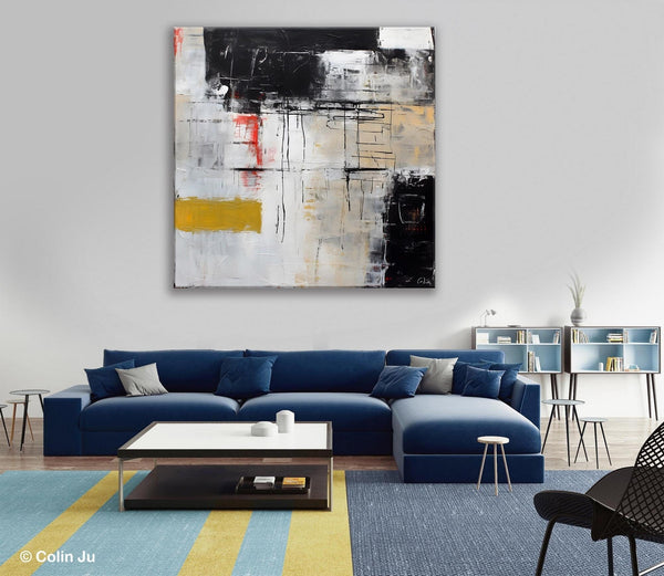Large Abstract Art for Bedroom, Original Abstract Wall Art, Simple Modern Acrylic Artwork, Modern Canvas Paintings, Contemporary Canvas Art-Art Painting Canvas