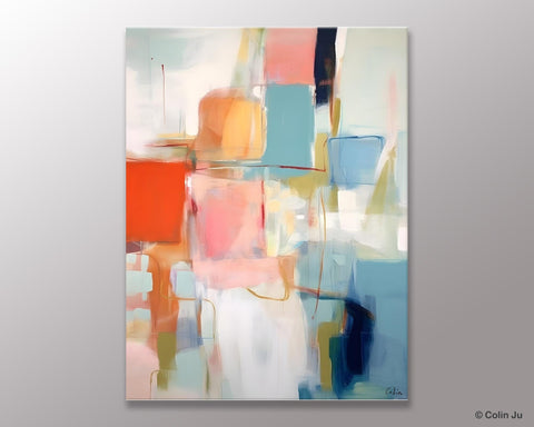 Hand Painted Canvas Art, Original Artowrk, Abstract Wall Paintings, Extra Large Paintings for Dining Room, Contemporary Wall Art Paintings-Art Painting Canvas