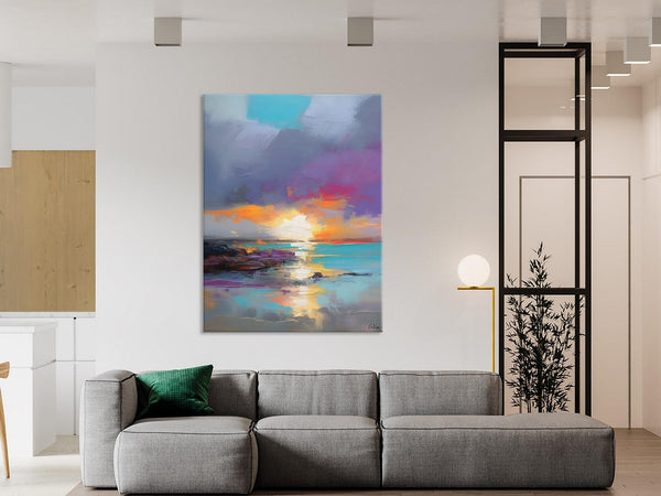 Landscape Paintings for Living Room, Extra Large Modern Wall Art Paintings, Acrylic Painting on Canvas, Original Landscape Abstract Painting-Art Painting Canvas