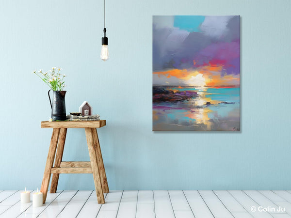 Landscape Paintings for Living Room, Extra Large Modern Wall Art Paintings, Acrylic Painting on Canvas, Original Landscape Abstract Painting-Art Painting Canvas