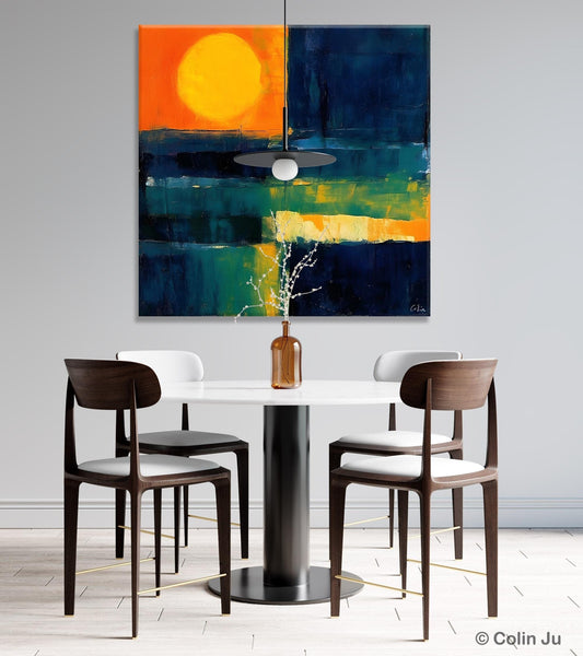 Large Abstract Painting for Dining Room, Modern Acrylic Artwork, Simple Canvas Paintings, Contemporary Canvas Art, Original Modern Wall Art-Art Painting Canvas