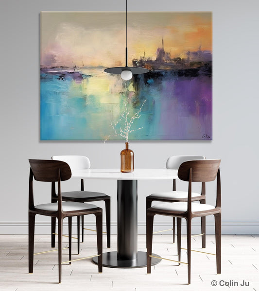 Large Paintings for Bedroom, Oversized Contemporary Wall Art Paintings, Abstract Landscape Painting on Canvas, Extra Large Original Artwork-Art Painting Canvas